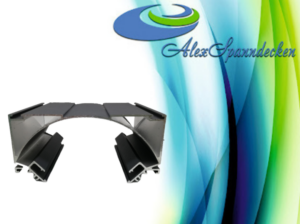 ALU Trennprofil für Lichtlinien schwarz super breit 7 cm mit Abschlussleiste
